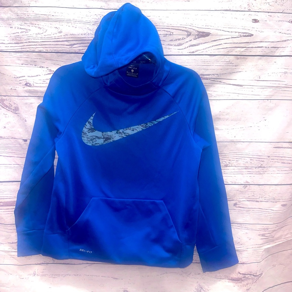 Nike Blue Hooded Dri-Fit Sweatshirt Size Medium